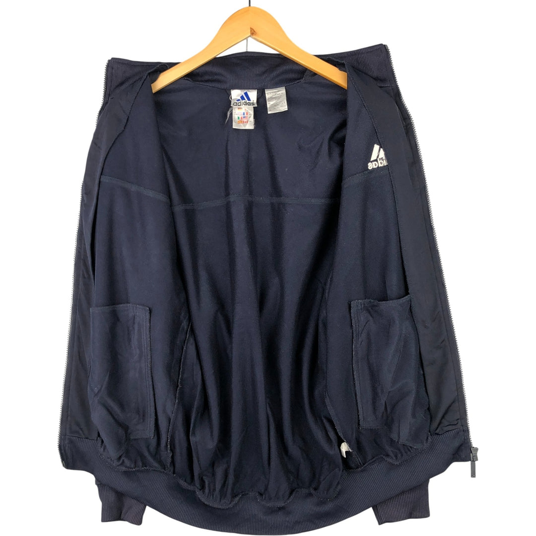 00'S adidas jersey track jacket, men's size S polyester navy blue type Vintage Second Hand