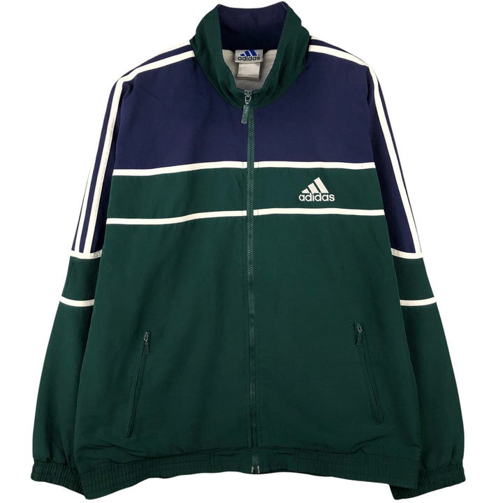 Vintage 90'S Adidas track jacket with back logo, size M, men's unclear Green type dark green Vintage Second Hand