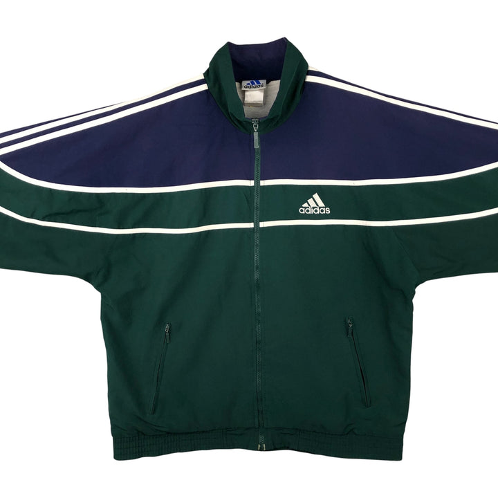 Vintage 90'S Adidas track jacket with back logo, size M, men's unclear Green type dark green Vintage Second Hand