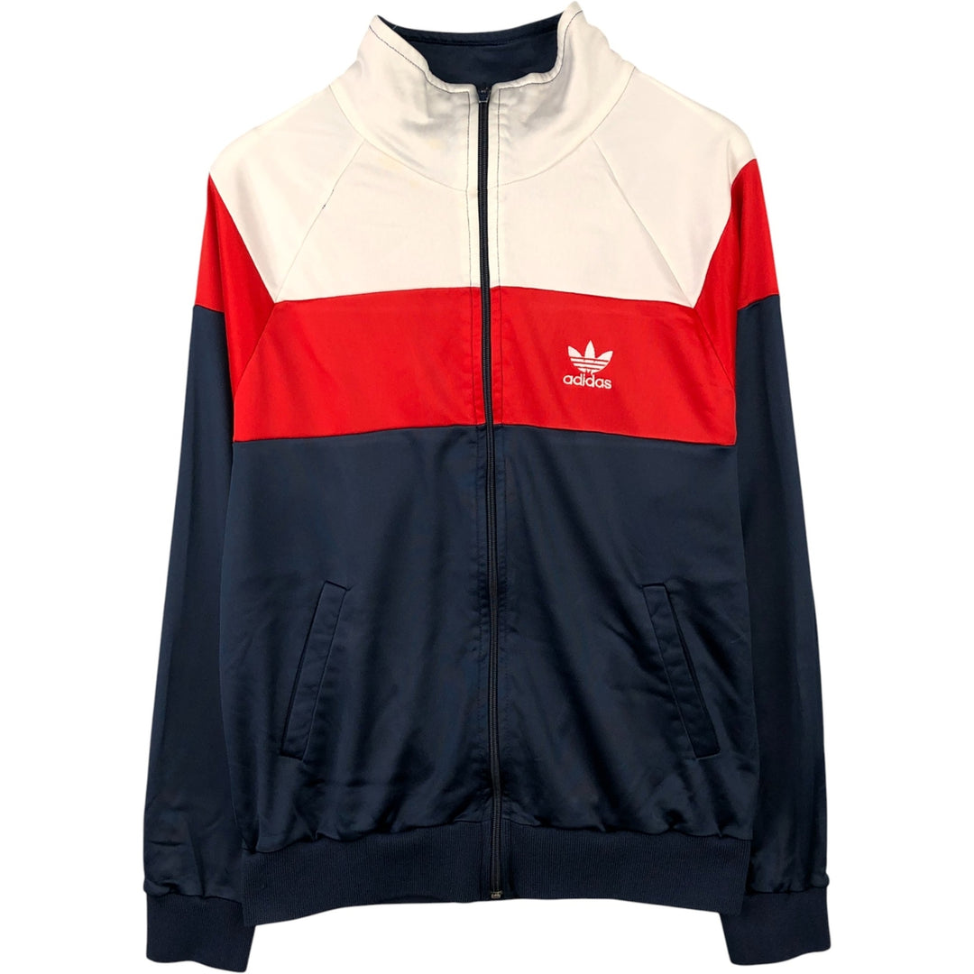 Vintage 70s-80'S Adidas tricolor track jacket, made in the USA, size M, men's. polyester navy blue type Vintage Second Hand