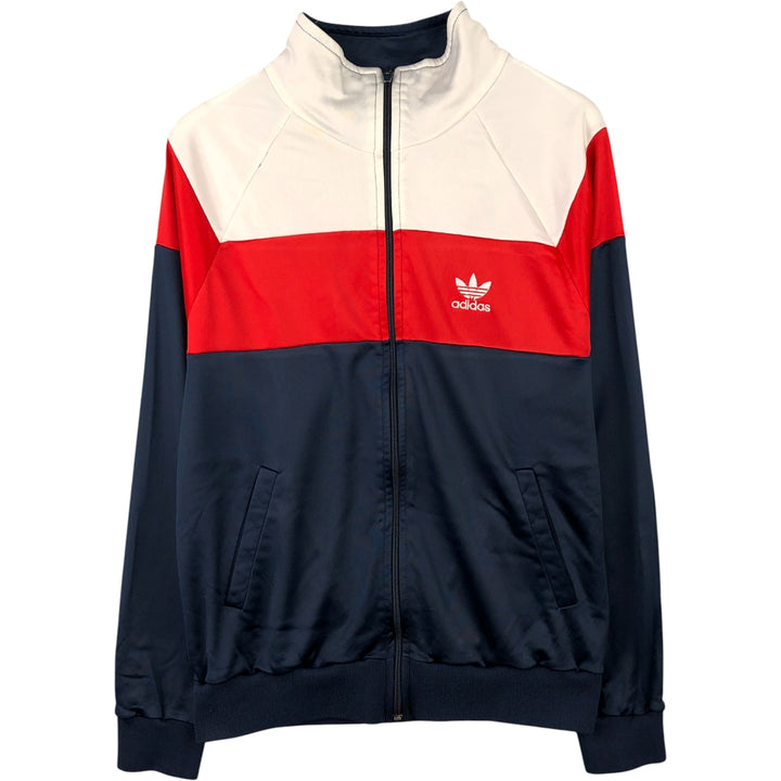 Vintage 70s-80'S Adidas tricolor track jacket, made in the USA, size M, men's. polyester navy blue type Vintage Second Hand