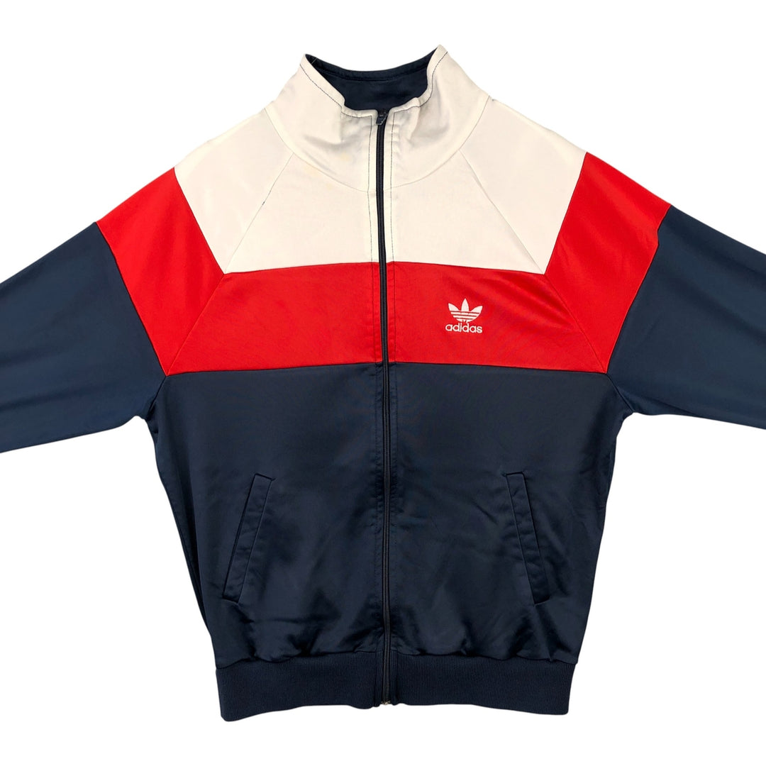 Vintage 70s-80'S Adidas tricolor track jacket, made in the USA, size M, men's. polyester navy blue type Vintage Second Hand