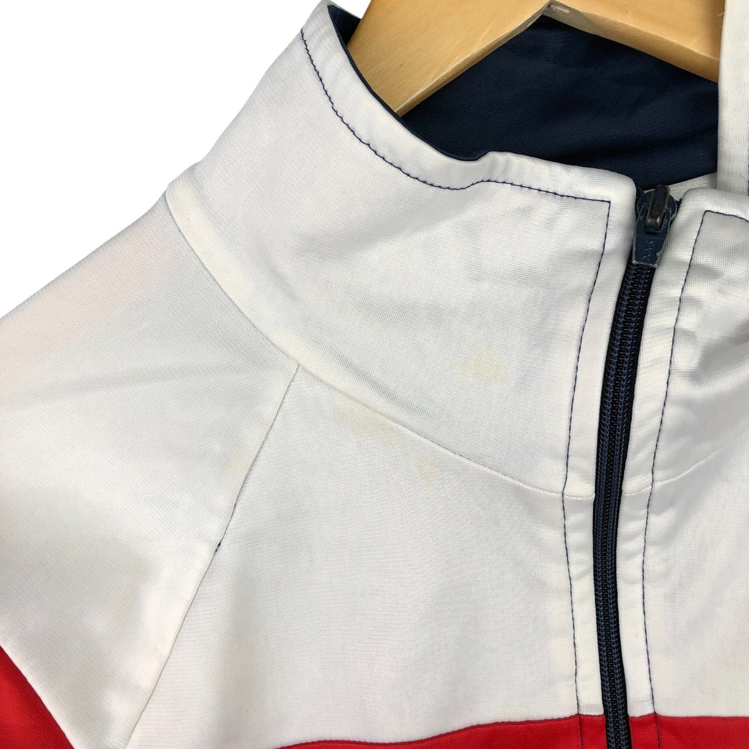 Vintage 70s-80'S Adidas tricolor track jacket, made in the USA, size M, men's. polyester navy blue type Vintage Second Hand