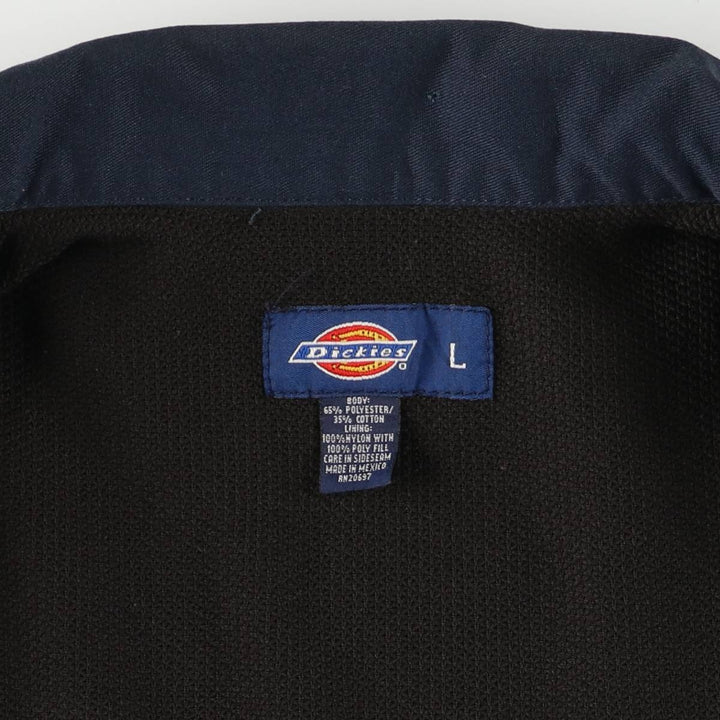 Dickies padded work jacket, men's size L polyester navy blue type Vintage Second Hand