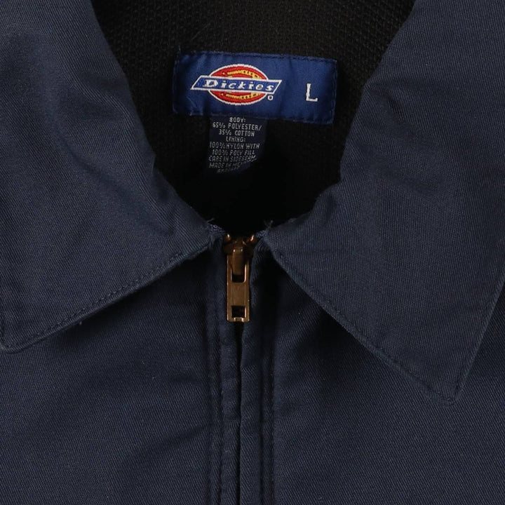 Dickies padded work jacket, men's size L polyester navy blue type Vintage Second Hand