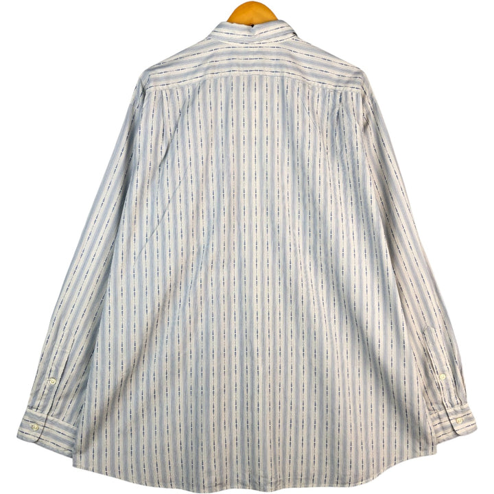 Ralph Lauren Merrin long-sleeved cotton striped shirt, men's XXL cotton white type Vintage Second Hand
