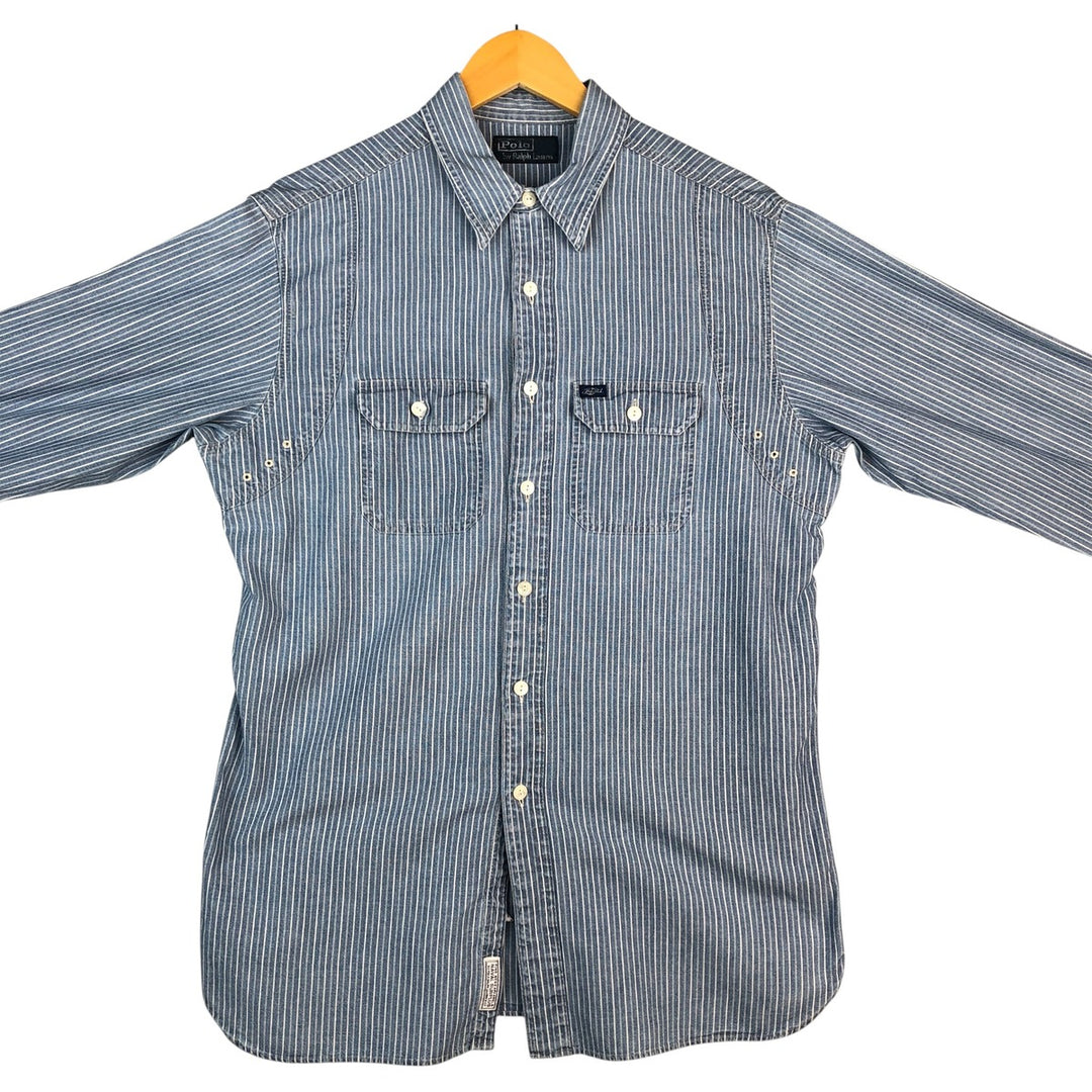 Ralph Lauren POLO by Ralph Lauren Long Sleeve Striped Shirt Men's Size L unclear Indigo Vintage Second Hand