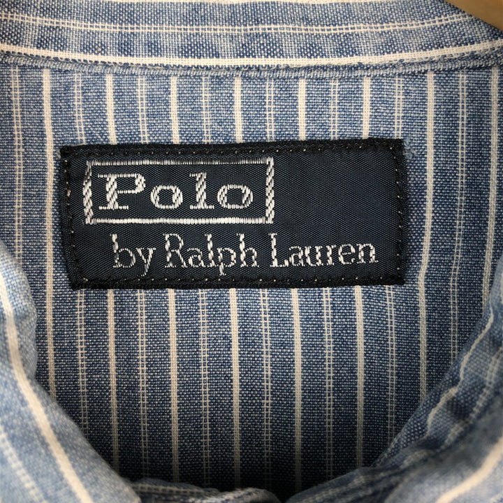 Ralph Lauren POLO by Ralph Lauren Long Sleeve Striped Shirt Men's Size L unclear Indigo Vintage Second Hand