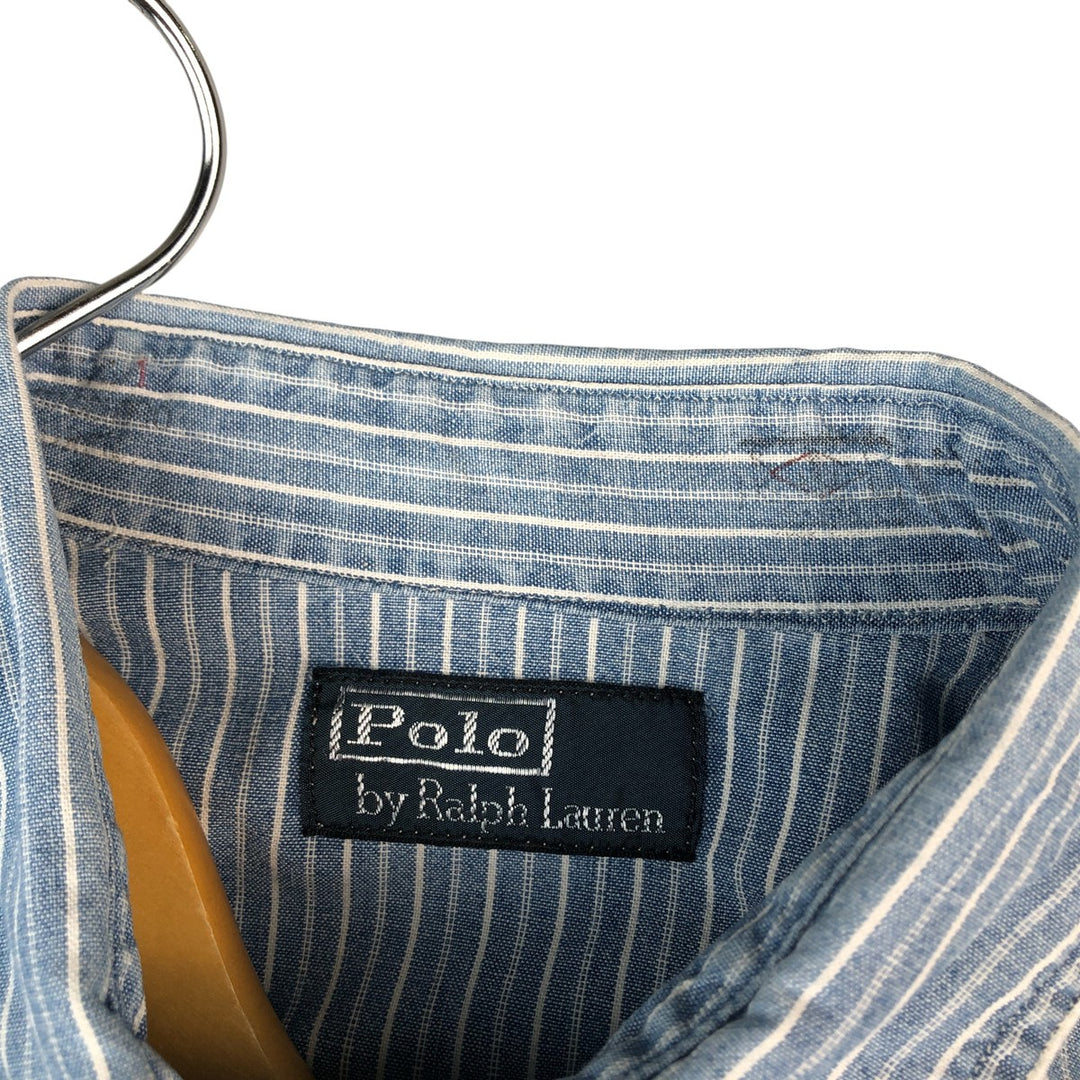 Ralph Lauren POLO by Ralph Lauren Long Sleeve Striped Shirt Men's Size L unclear Indigo Vintage Second Hand