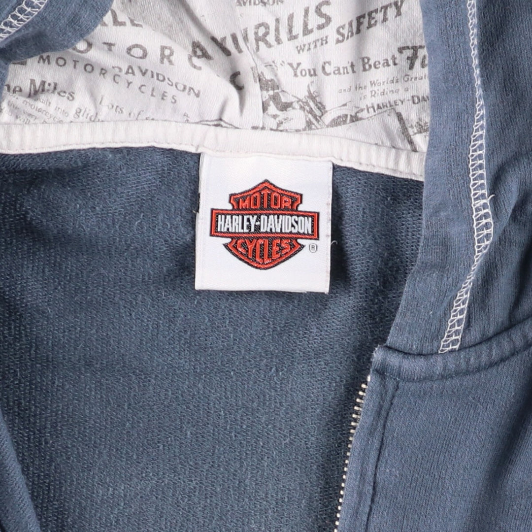 2000'S Harley-Davidson Rhinestone Full-Zip Hoodie, Women's Size Medium cotton blue type Vintage Second Hand