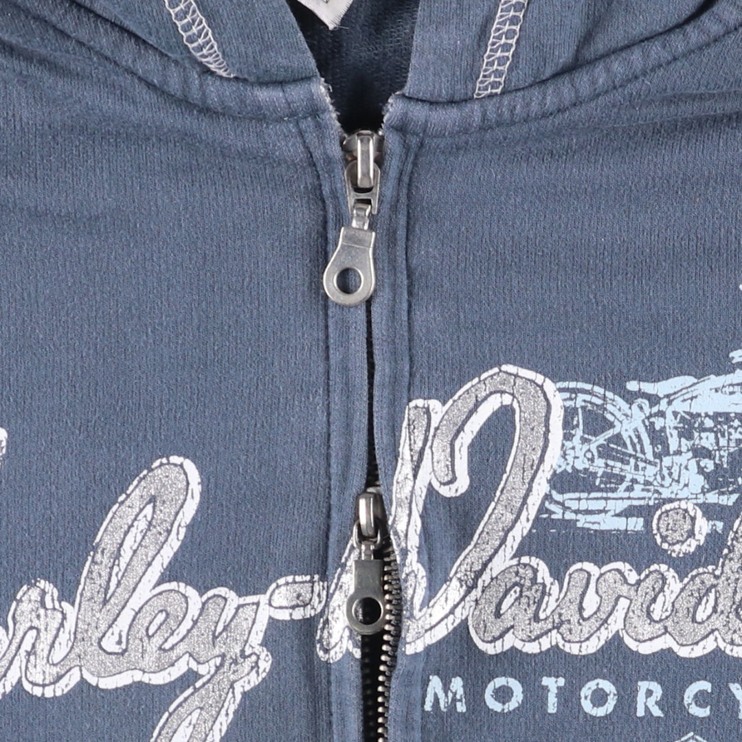 2000'S Harley-Davidson Rhinestone Full-Zip Hoodie, Women's Size Medium cotton blue type Vintage Second Hand