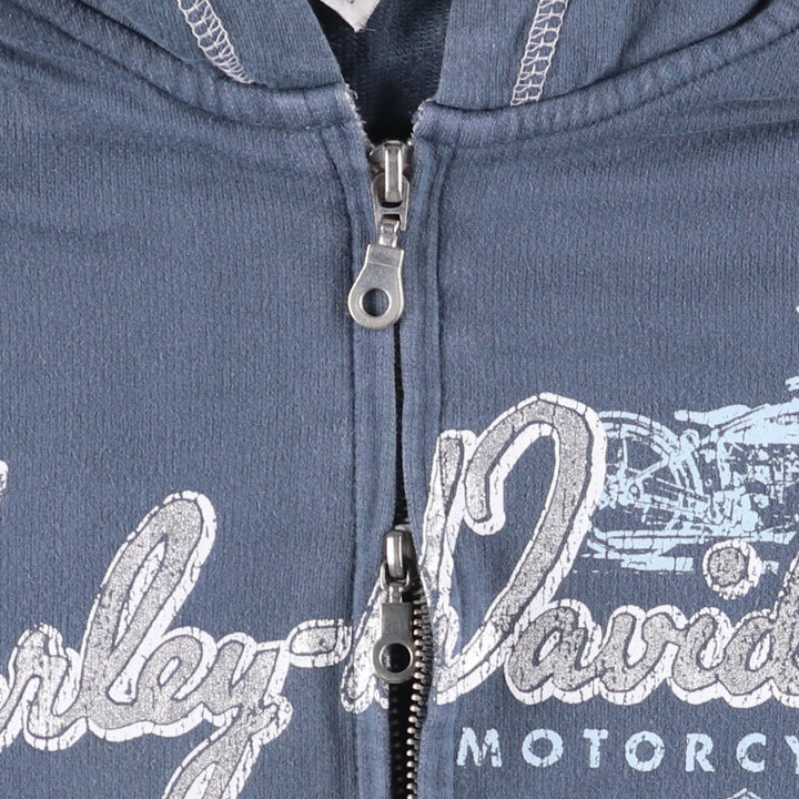 2000'S Harley-Davidson Rhinestone Full-Zip Hoodie, Women's Size Medium cotton blue type Vintage Second Hand