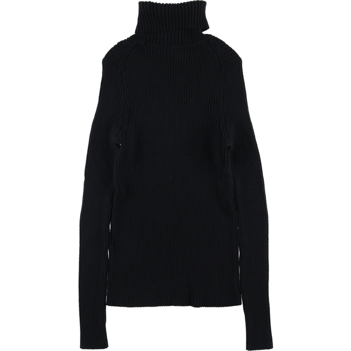 2000'S Banana Republic turtleneck ribbed knit sweater, women's size M Rayon black type Vintage Second Hand