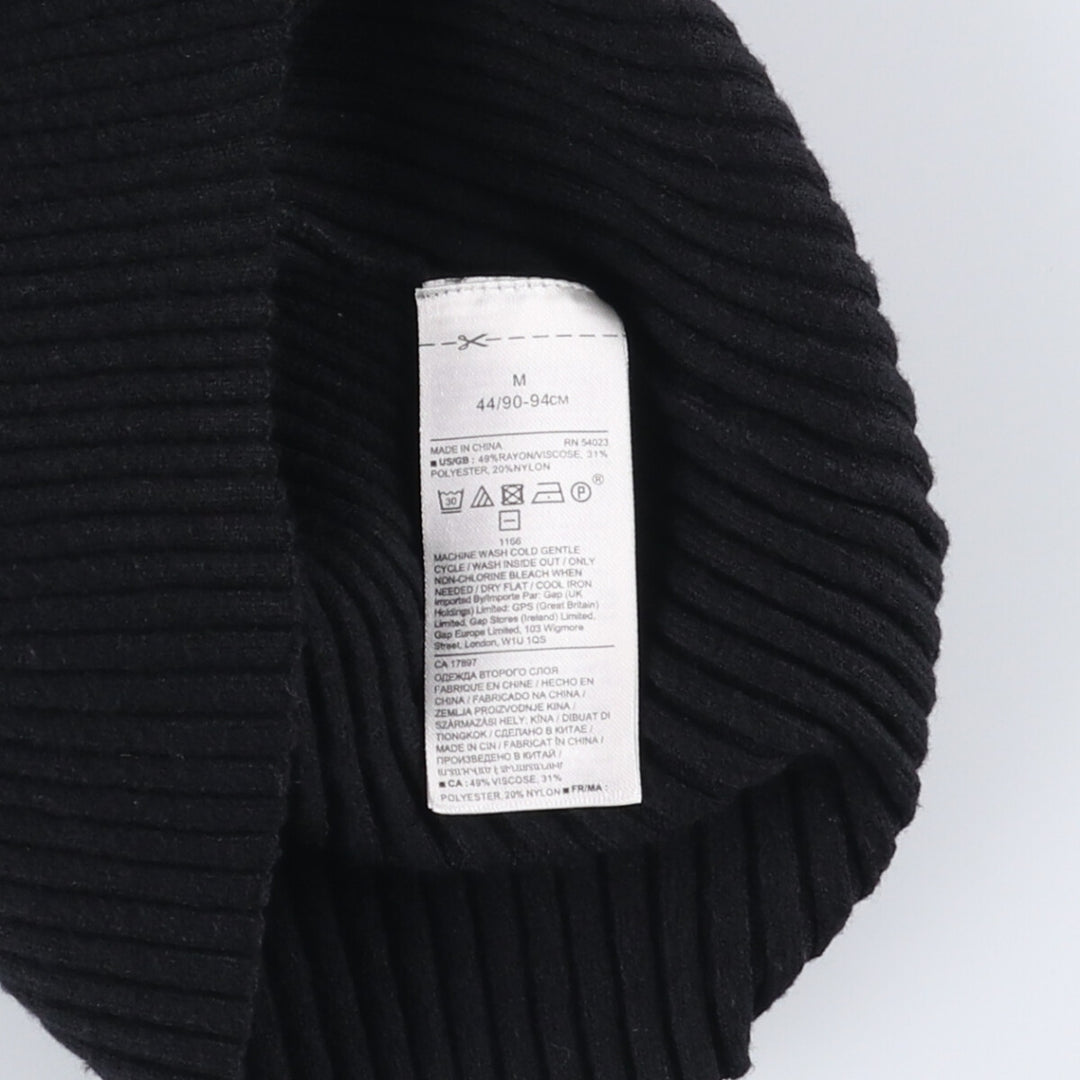 2000'S Banana Republic turtleneck ribbed knit sweater, women's size M Rayon black type Vintage Second Hand