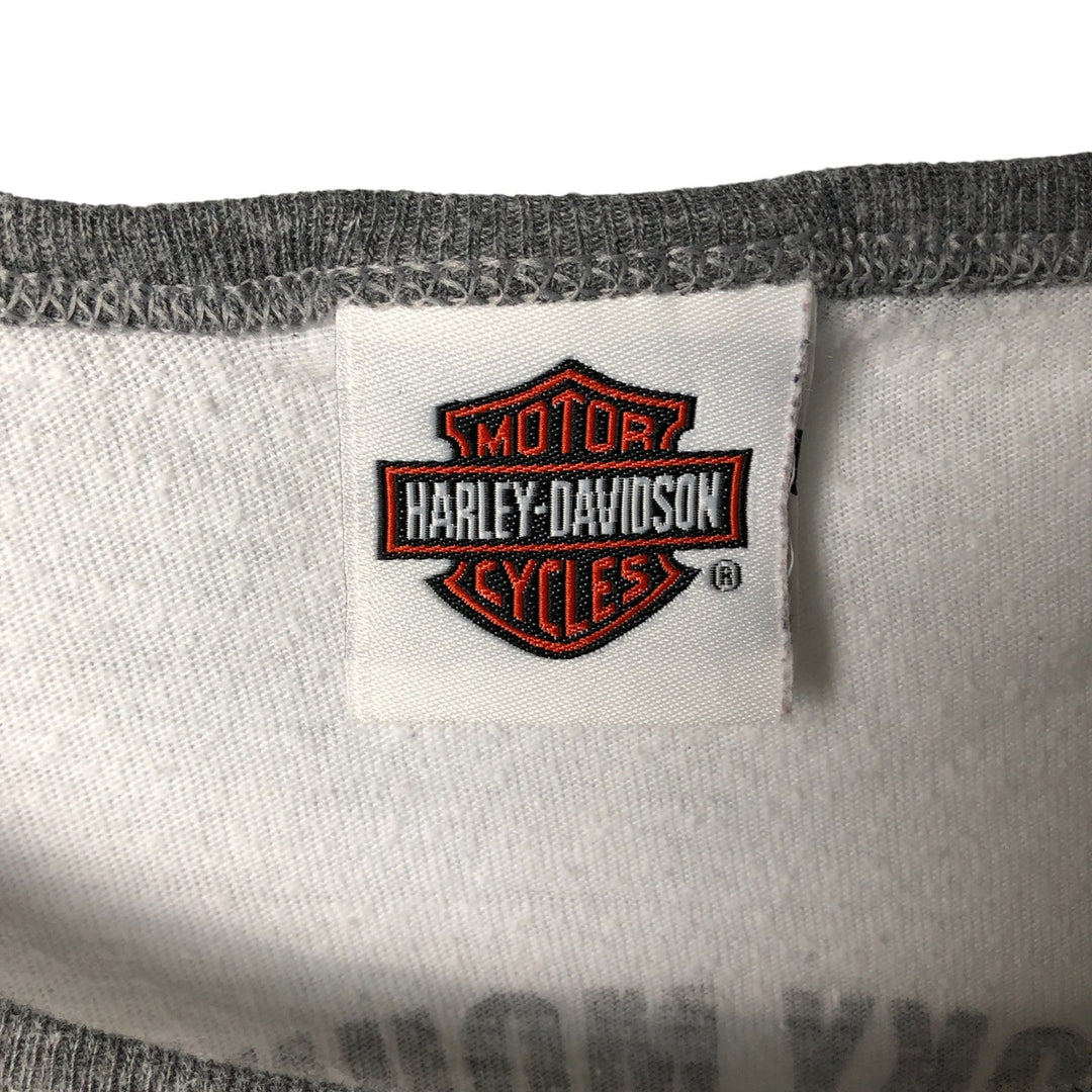 Harley-Davidson Motorcycle Long Sleeve T-Shirt, Women's Size Small unclear white type Vintage Second Hand
