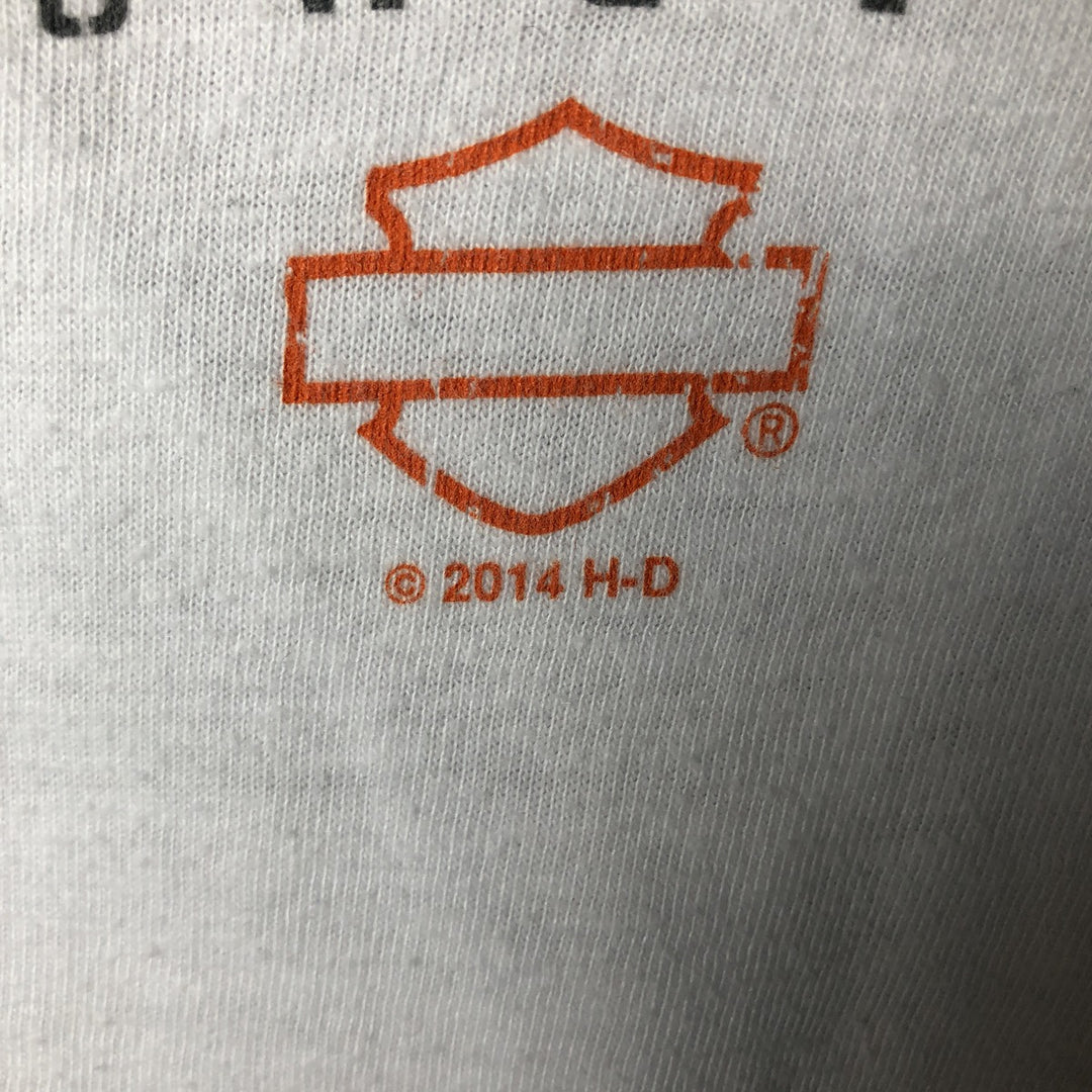 Harley-Davidson Motorcycle Long Sleeve T-Shirt, Women's Size Small unclear white type Vintage Second Hand