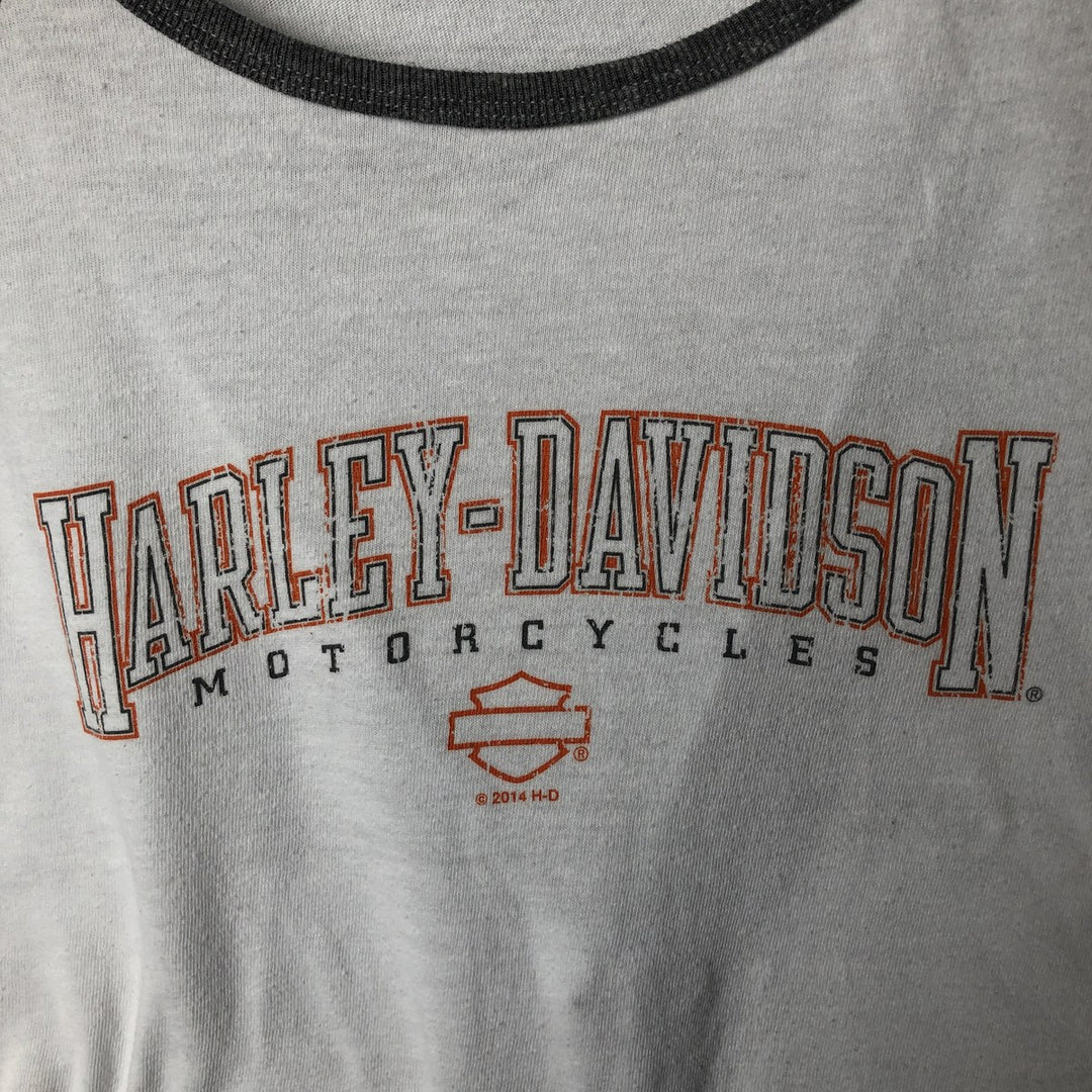 Harley-Davidson Motorcycle Long Sleeve T-Shirt, Women's Size Small unclear white type Vintage Second Hand