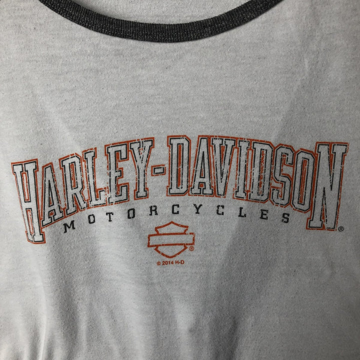 Harley-Davidson Motorcycle Long Sleeve T-Shirt, Women's Size Small unclear white type Vintage Second Hand