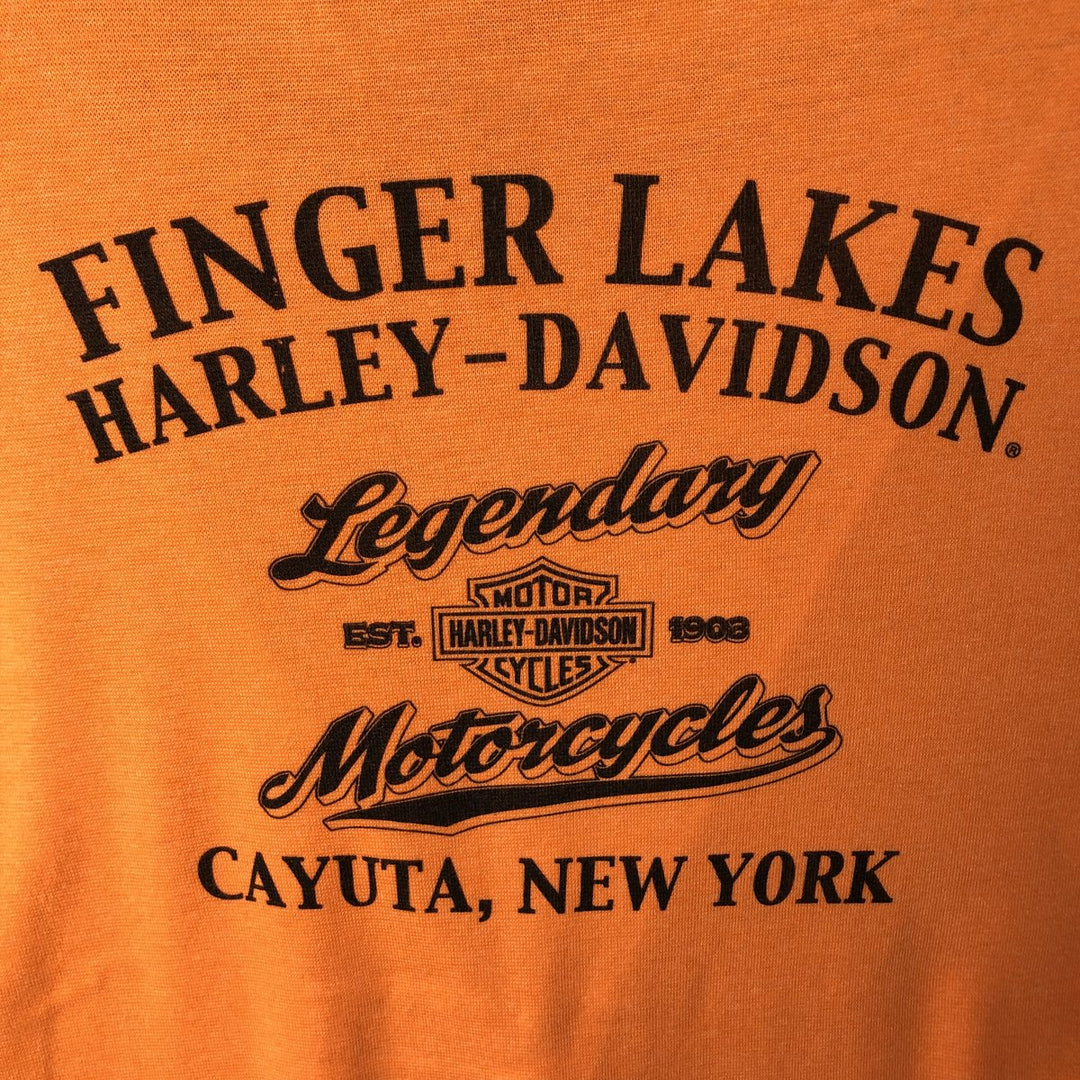 Harley-Davidson Motorcycle Long Sleeve T-Shirt, Men's Size XS cotton orange type Vintage Second Hand