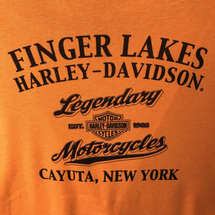 Harley-Davidson Motorcycle Long Sleeve T-Shirt, Men's Size XS cotton orange type Vintage Second Hand
