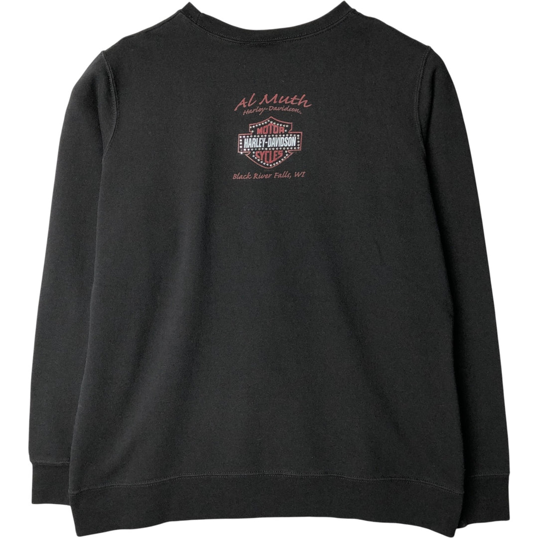 Harley-Davidson Rhinestone Logo Sweatshirt, Women's, Size XL cotton black type Vintage Second Hand