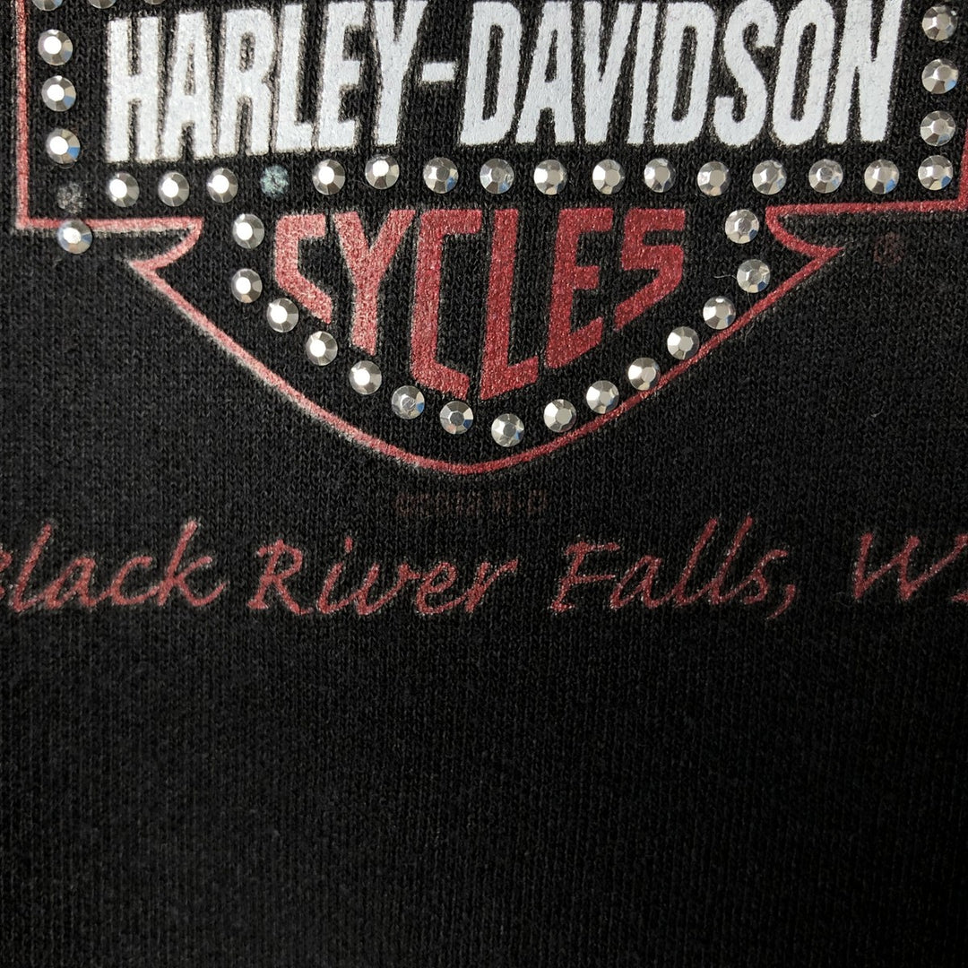 Harley-Davidson Rhinestone Logo Sweatshirt, Women's, Size XL cotton black type Vintage Second Hand
