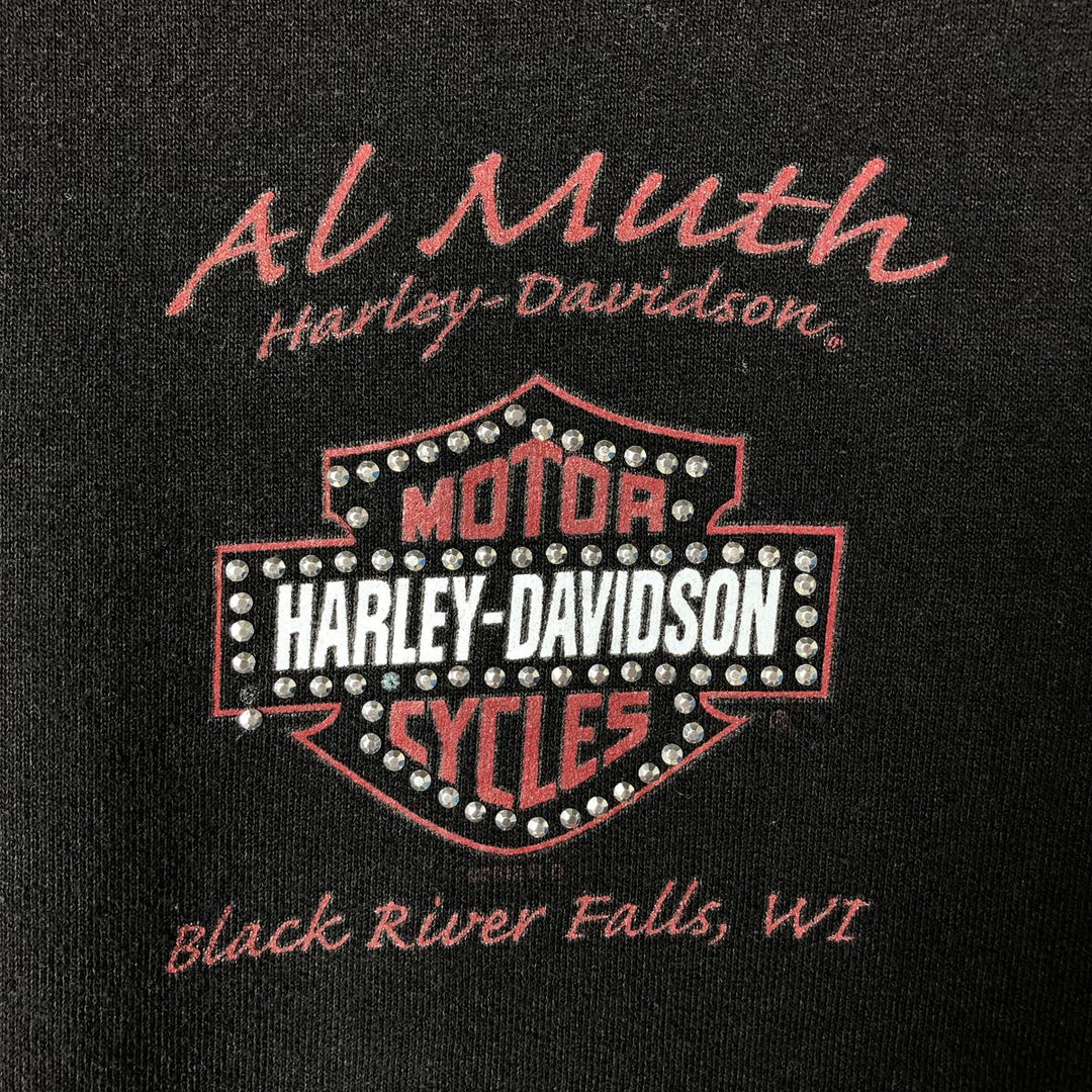 Harley-Davidson Rhinestone Logo Sweatshirt, Women's, Size XL cotton black type Vintage Second Hand