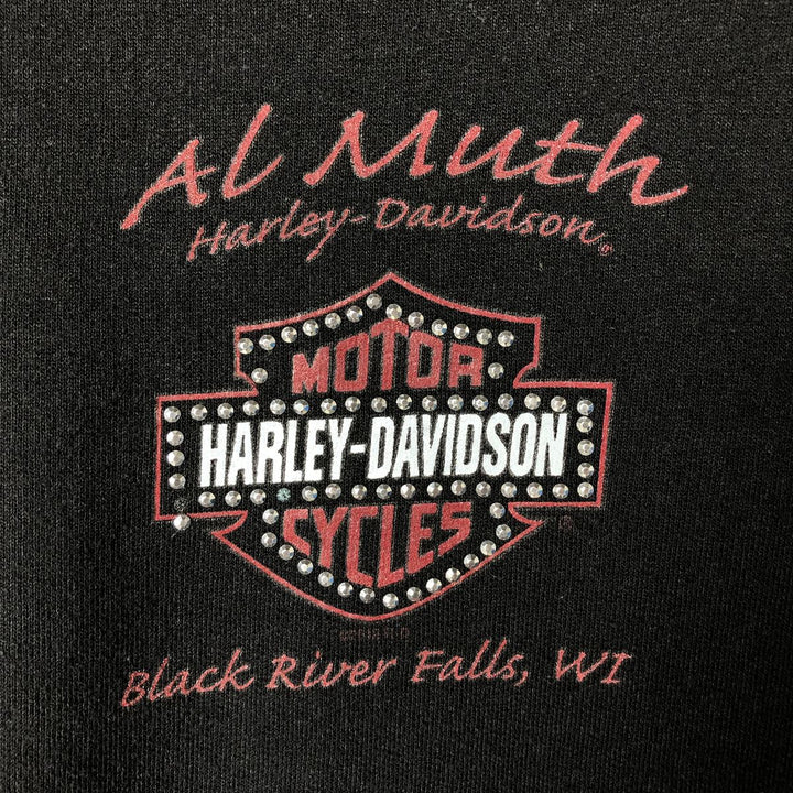 Harley-Davidson Rhinestone Logo Sweatshirt, Women's, Size XL cotton black type Vintage Second Hand