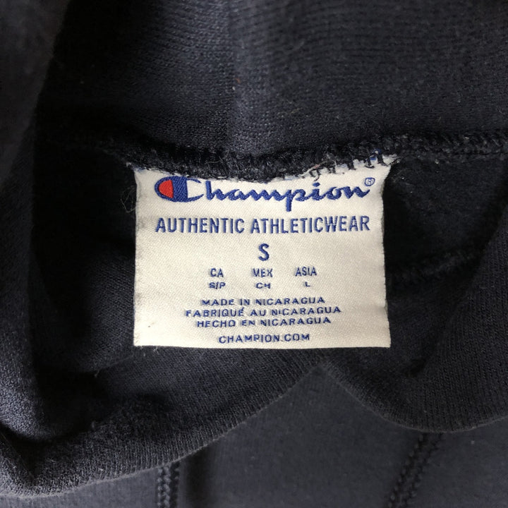 Champion Authentic Athletics Wear College Pullover Hoodie, Men's Size Small cotton navy blue type Vintage Second Hand
