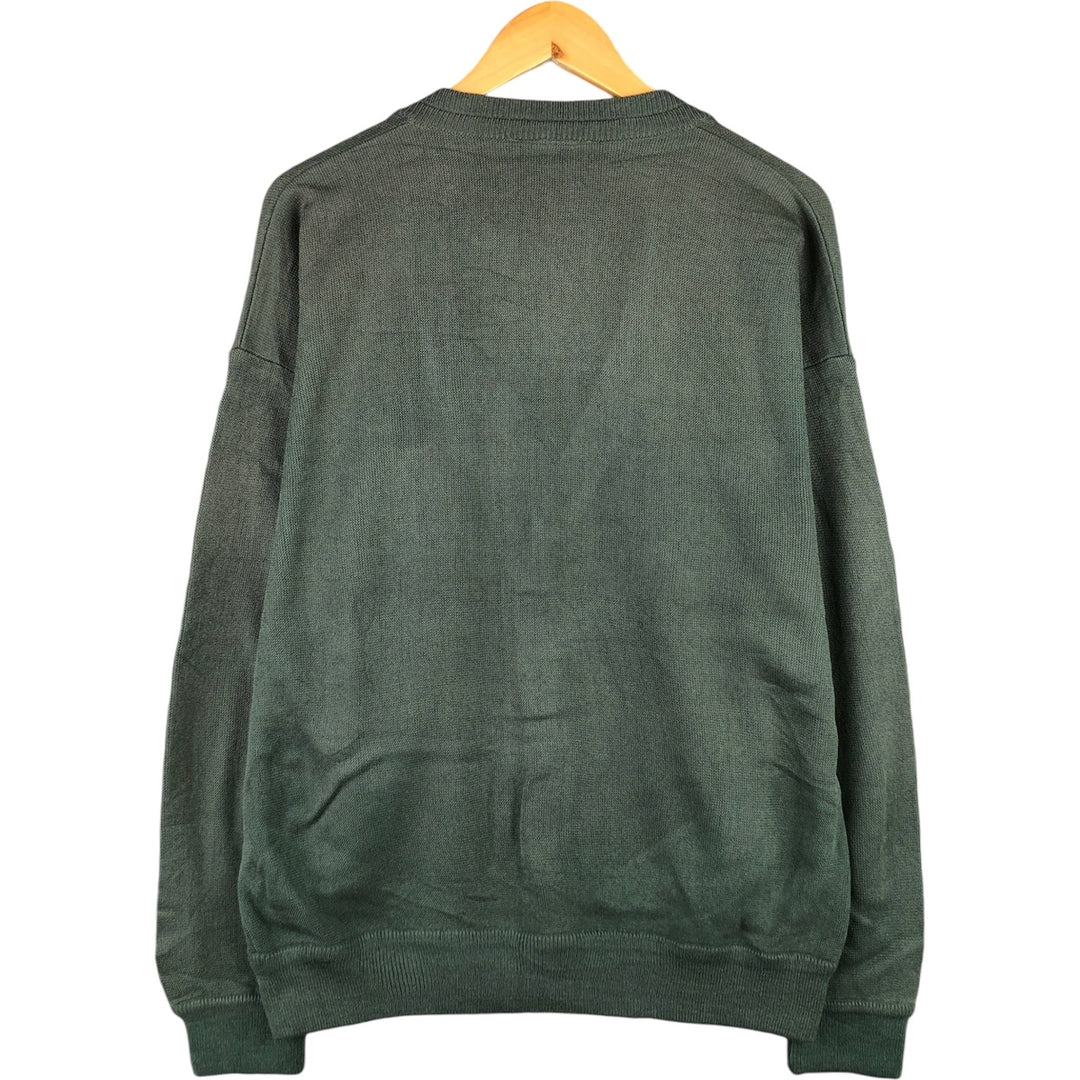Vintage 70s-80'S Lacoste Chemise French Lacoste acrylic knit cardigan, Made in Spain, Men's Medium acrylic Khaki type sage green Vintage Second Hand