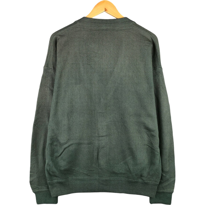 Vintage 70s-80'S Lacoste Chemise French Lacoste acrylic knit cardigan, Made in Spain, Men's Medium acrylic Khaki type sage green Vintage Second Hand