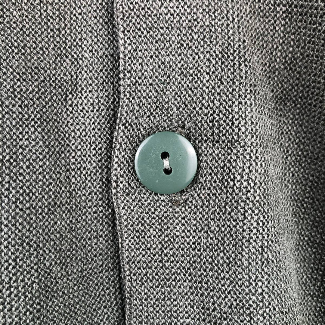 Vintage 70s-80'S Lacoste Chemise French Lacoste acrylic knit cardigan, Made in Spain, Men's Medium acrylic Khaki type sage green Vintage Second Hand