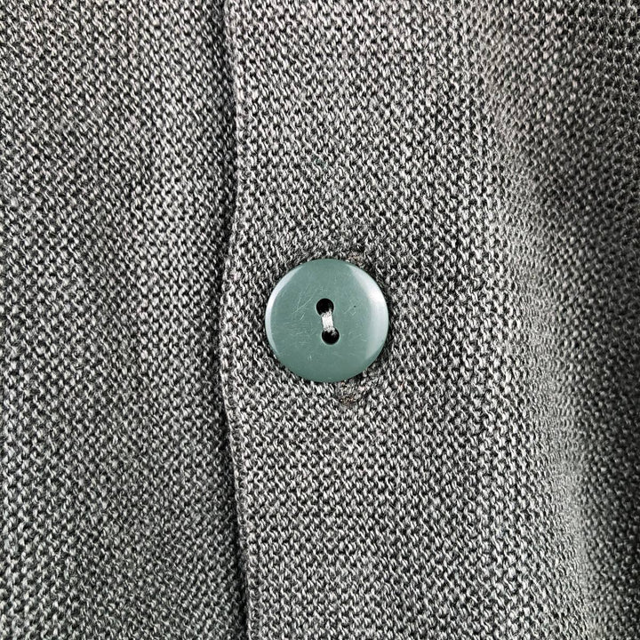 Vintage 70s-80'S Lacoste Chemise French Lacoste acrylic knit cardigan, Made in Spain, Men's Medium acrylic Khaki type sage green Vintage Second Hand
