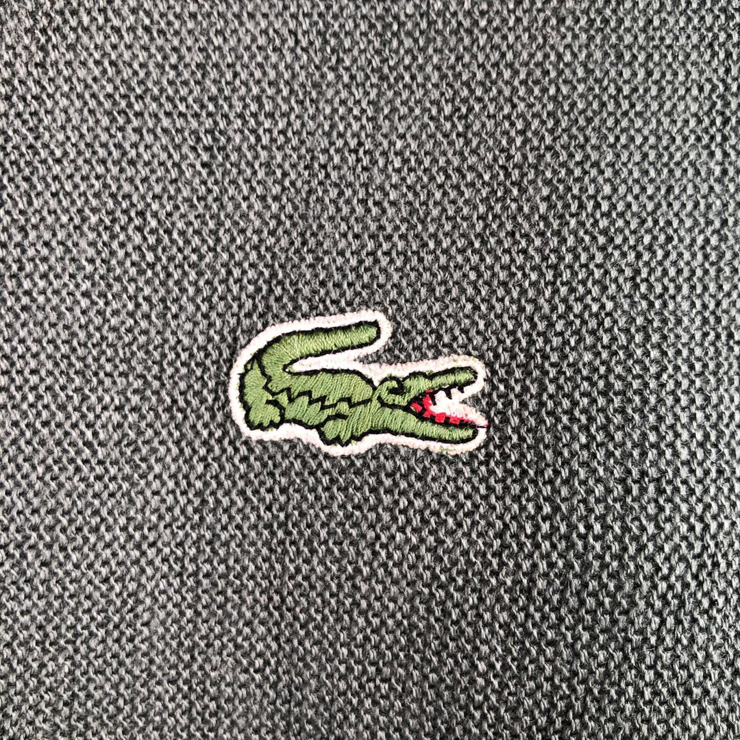 Vintage 70s-80'S Lacoste Chemise French Lacoste acrylic knit cardigan, Made in Spain, Men's Medium acrylic Khaki type sage green Vintage Second Hand