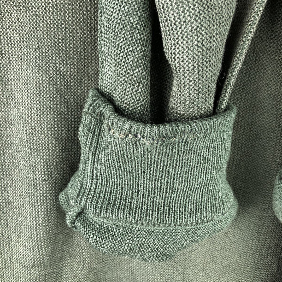 Vintage 70s-80'S Lacoste Chemise French Lacoste acrylic knit cardigan, Made in Spain, Men's Medium acrylic Khaki type sage green Vintage Second Hand
