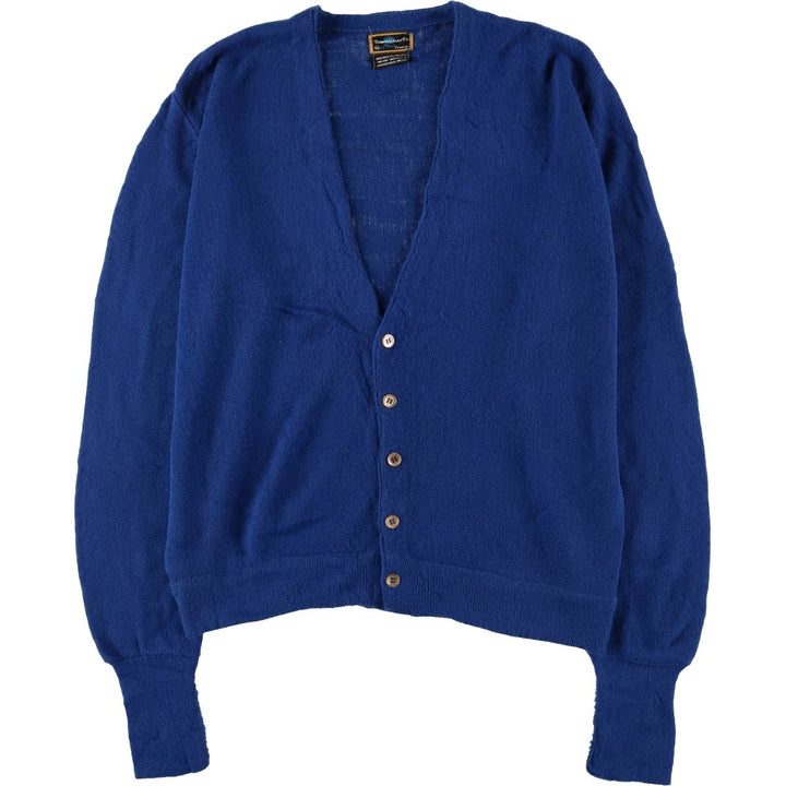 Vintage 1970'S Town Craft acrylic knit cardigan, men's size M acrylic blue type Vintage Second Hand