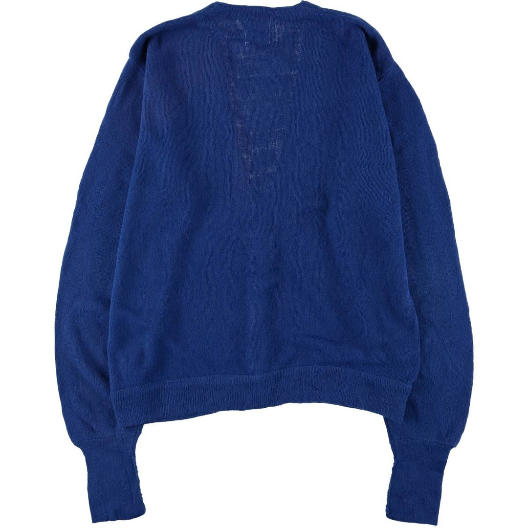 Vintage 1970'S Town Craft acrylic knit cardigan, men's size M acrylic blue type Vintage Second Hand