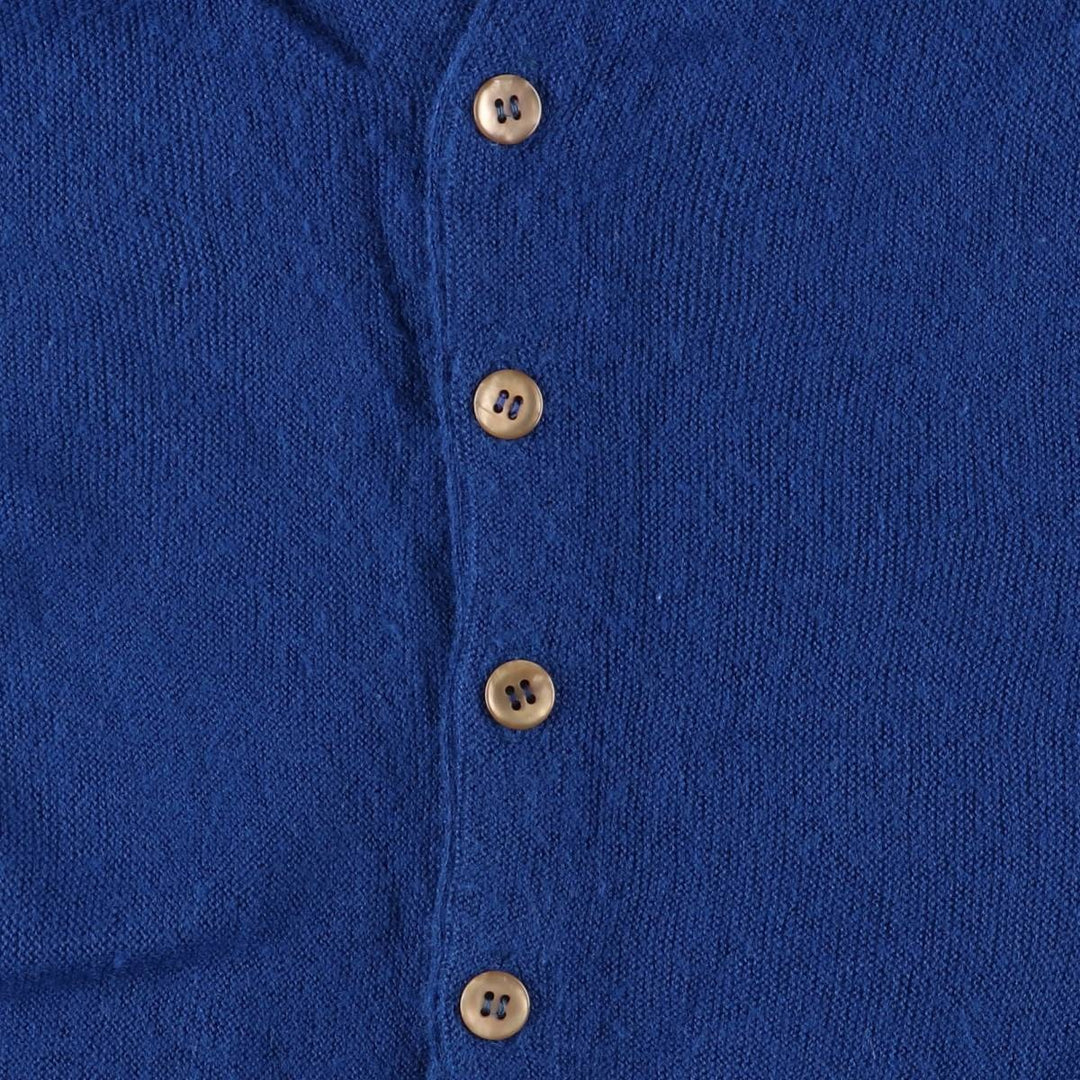 Vintage 1970'S Town Craft acrylic knit cardigan, men's size M acrylic blue type Vintage Second Hand