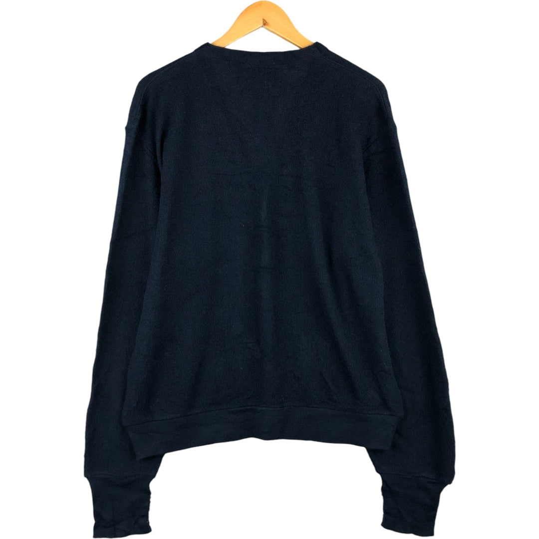 80s-90'S Lacoste IZOD Acrylic Knit Cardigan Made in USA Men's L Size Vintage Oron Acrylic navy blue type Vintage Second Hand