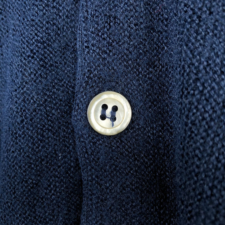 80s-90'S Lacoste IZOD Acrylic Knit Cardigan Made in USA Men's L Size Vintage Oron Acrylic navy blue type Vintage Second Hand
