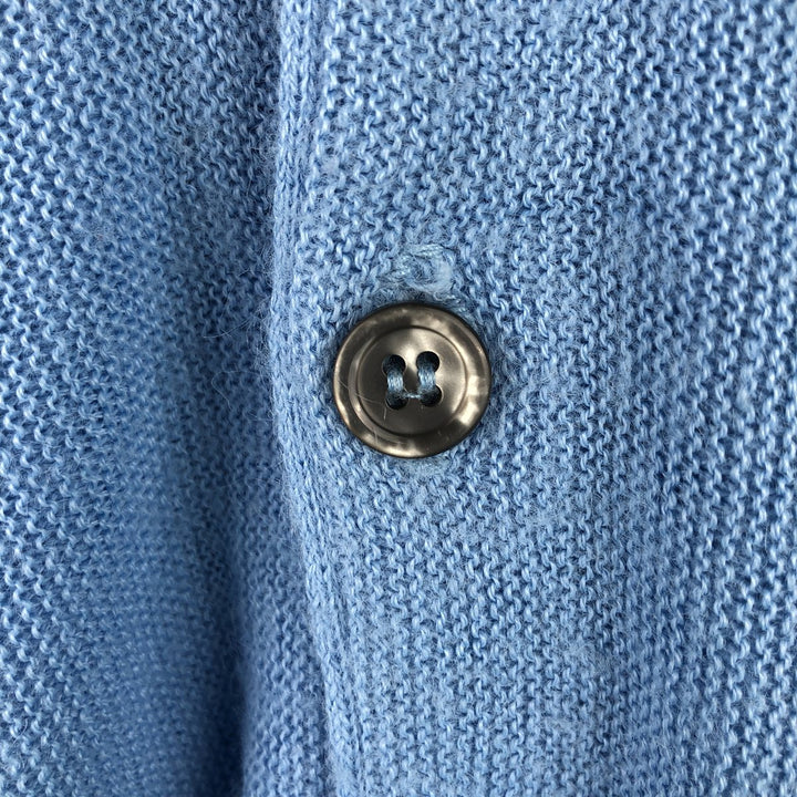 70'S Lacoste IZOD acrylic knit cardigan, men's size L, vintage unclear Blue type light blue Vintage Second Hand