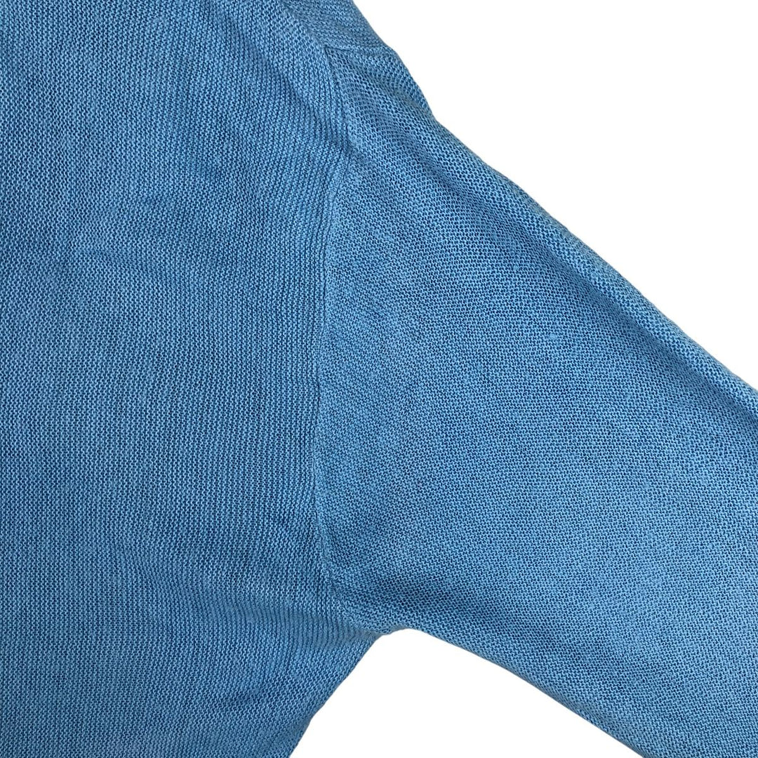 70'S Lacoste IZOD acrylic knit cardigan, men's size L, vintage unclear Blue type light blue Vintage Second Hand