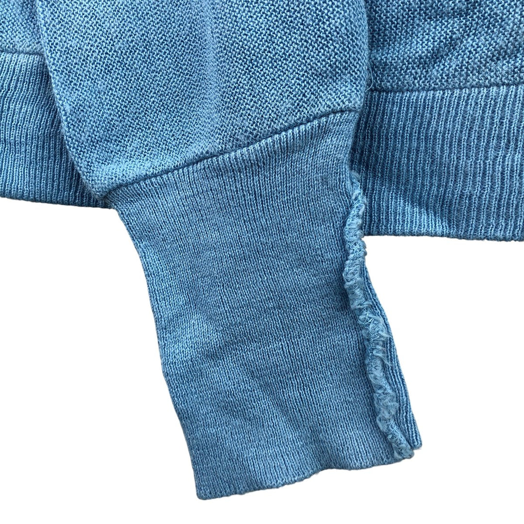 70'S Lacoste IZOD acrylic knit cardigan, men's size L, vintage unclear Blue type light blue Vintage Second Hand