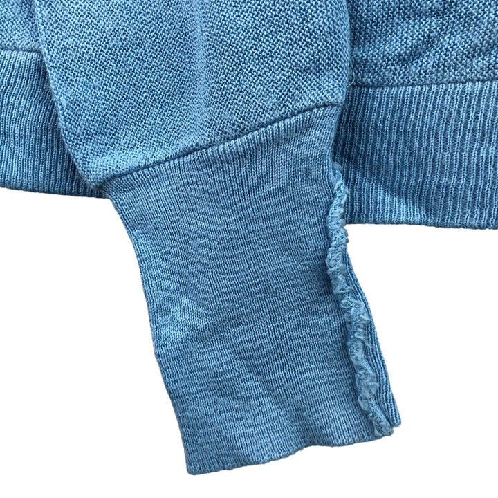 70'S Lacoste IZOD acrylic knit cardigan, men's size L, vintage unclear Blue type light blue Vintage Second Hand