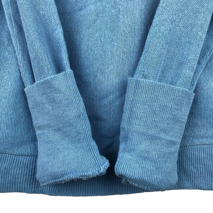 70'S Lacoste IZOD acrylic knit cardigan, men's size L, vintage unclear Blue type light blue Vintage Second Hand