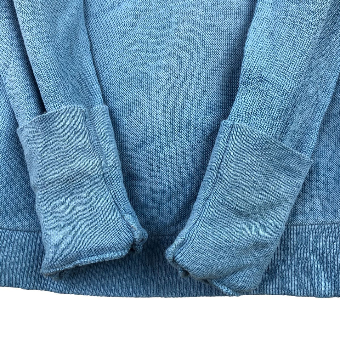 70'S Lacoste IZOD acrylic knit cardigan, men's size L, vintage unclear Blue type light blue Vintage Second Hand