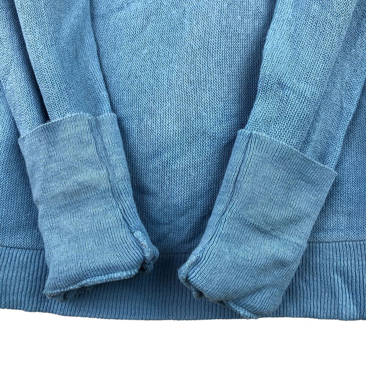 70'S Lacoste IZOD acrylic knit cardigan, men's size L, vintage unclear Blue type light blue Vintage Second Hand