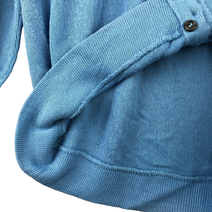 70'S Lacoste IZOD acrylic knit cardigan, men's size L, vintage unclear Blue type light blue Vintage Second Hand