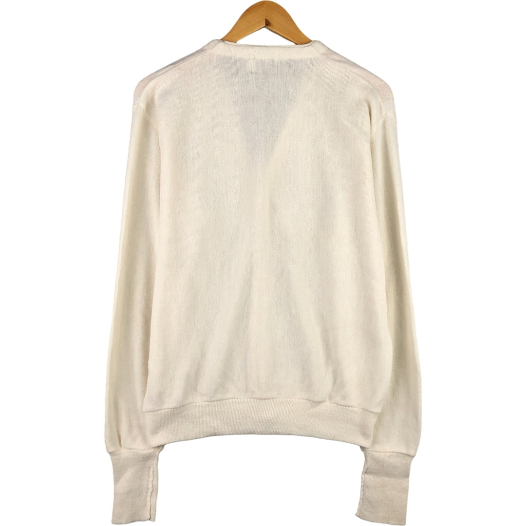Vintage 70s-80'S Lacoste IZOD acrylic knit cardigan, men's size XL Oron Acrylic ivory Vintage Second Hand