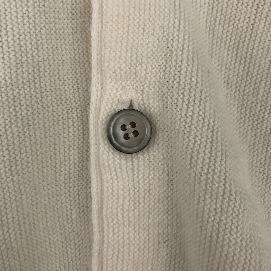 Vintage 70s-80'S Lacoste IZOD acrylic knit cardigan, men's size XL Oron Acrylic ivory Vintage Second Hand